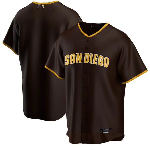 Custom San Diego Padres Brown Replica Player Jersey Baseball Jerseys