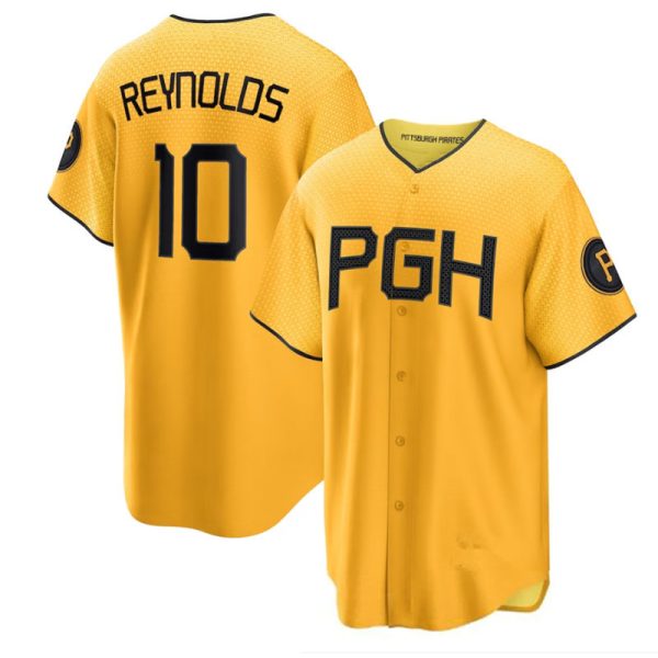 Pittsburgh Pirates #10 Bryan Reynolds 2023 City Gold Replica Baseball Jerseys