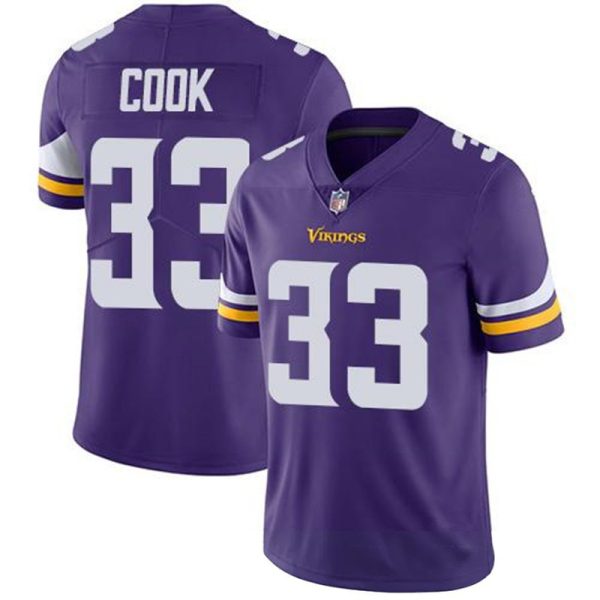 Minnesota Vikings #33 Dalvin Cook Purple Replica Stitched American Football Jerseys