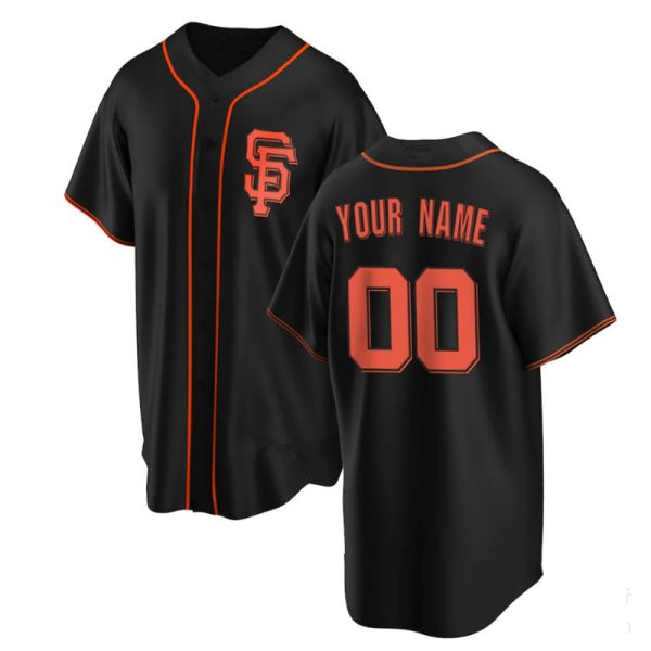 Custom San Francisco Giants Black Alternate Replica Baseball Player Jerseys