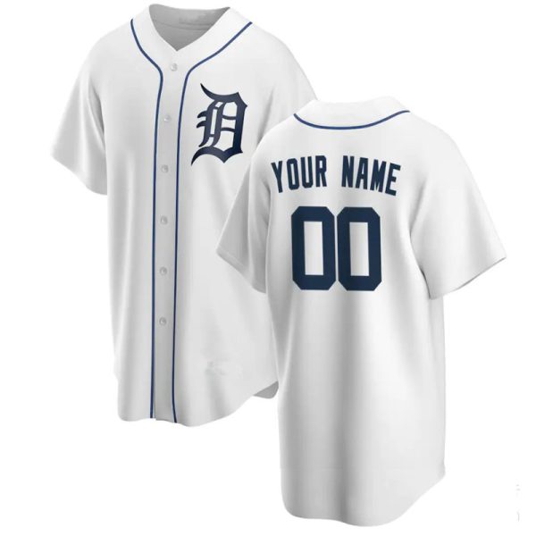 Custom Detroit Tigers White Home Replica Player Baseball Jerseys