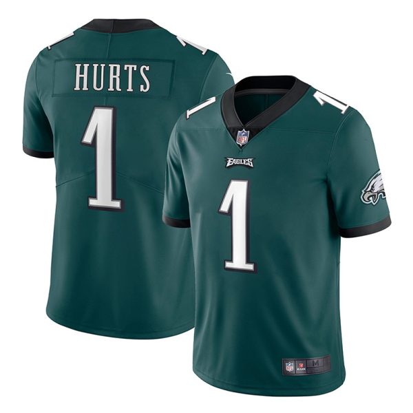 Philadelphia Eagles #1 Jalen Hurts Green Game Replica Stitched American Football Player Jerseys