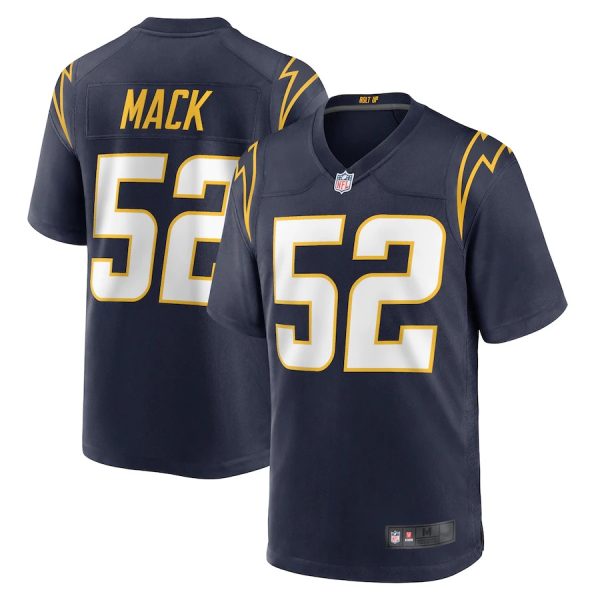 Los Angeles Chargers #52 Khalil Mack Navy Game Replica Stitched American Football Player Jerseys