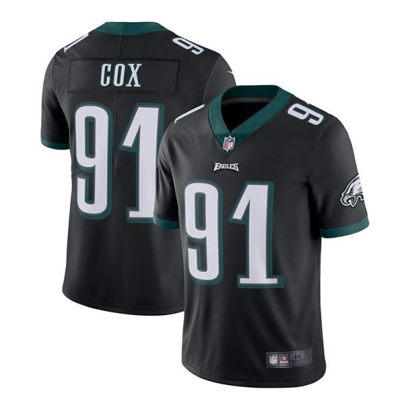 Philadelphia Eagles #91 Fletcher Cox Black Game Replica Stitched American Football Player Jerseys