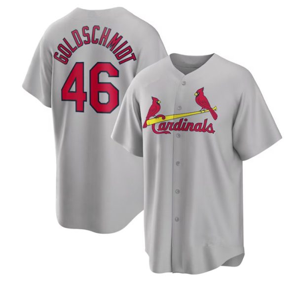 St. Louis Cardinals #46 Paul Goldschmidt Gray Replica Baseball Player Jerseys