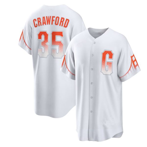 San Francisco Giants #35 Carl Crawford White City Replica Baseball Player Jerseys