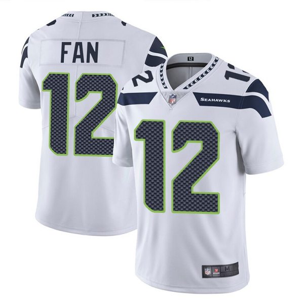 #12 Fan Seattle Seahawks White Replica Stitched American Football Jerseys