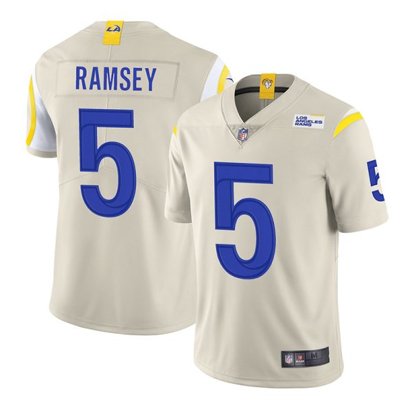 Los Angeles Rams #5 Jalen Ramsey Beige Game Replica Stitched American Football Player Jerseys