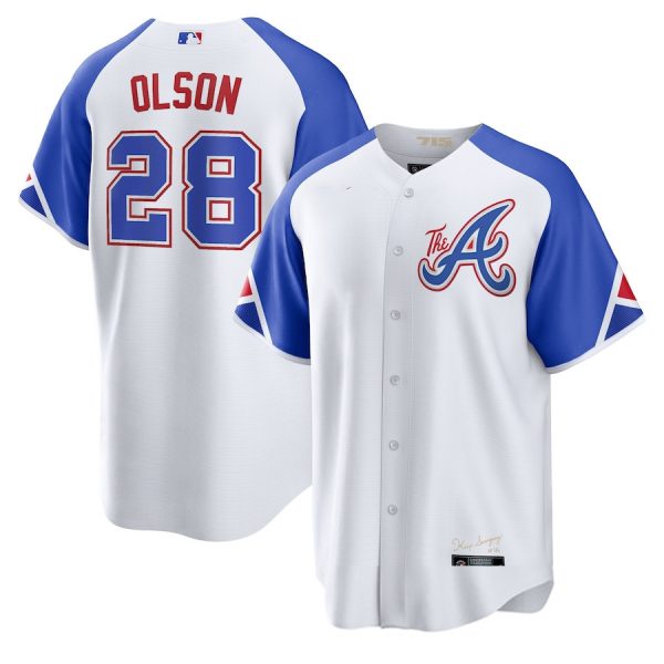 Atlanta Braves #28 Matt Olson 2023 City Replica Player Stitches Baseball Jerseys