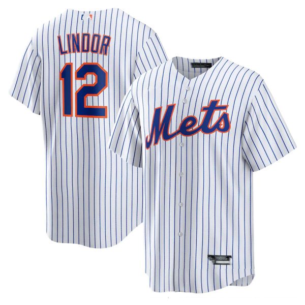 New York Mets #12 Francisco Lindor White Home Replica Baseball Jerseys