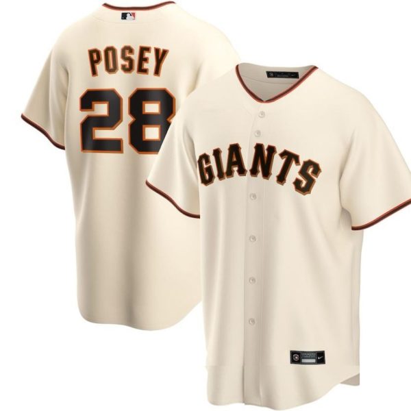 San Francisco Giants #28 Buster Posey Cream Replica Baseball Player Jerseys