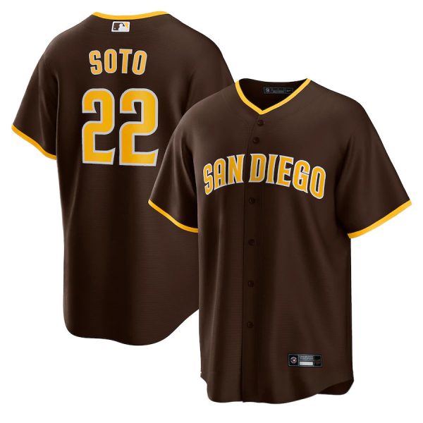 San Diego Padres #22 Juan Soto Brown Replica Player Jersey Baseball Jerseys