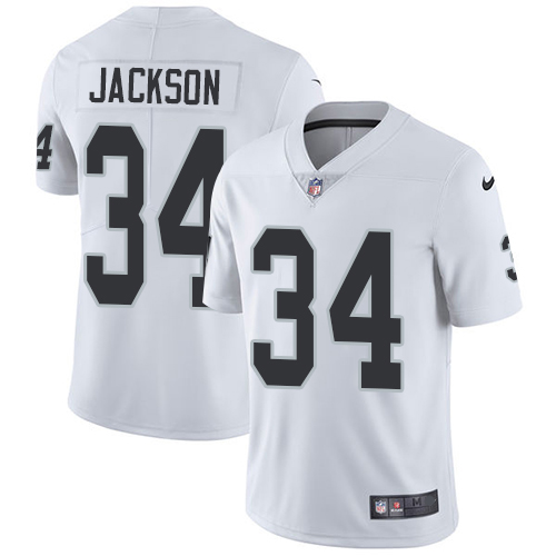 Las Vegas Raiders #34 Bo Jackson White Game Replica Stitched American Football Player Jerseys