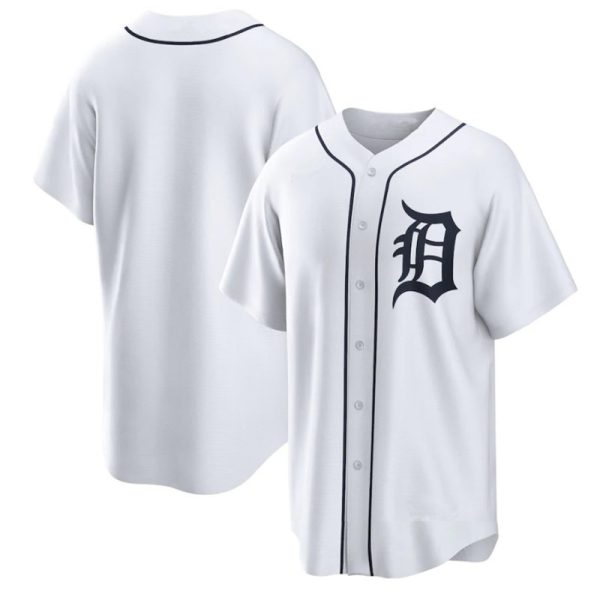 Detroit Tigers Blank White Home Replica Team Baseball Jerseys