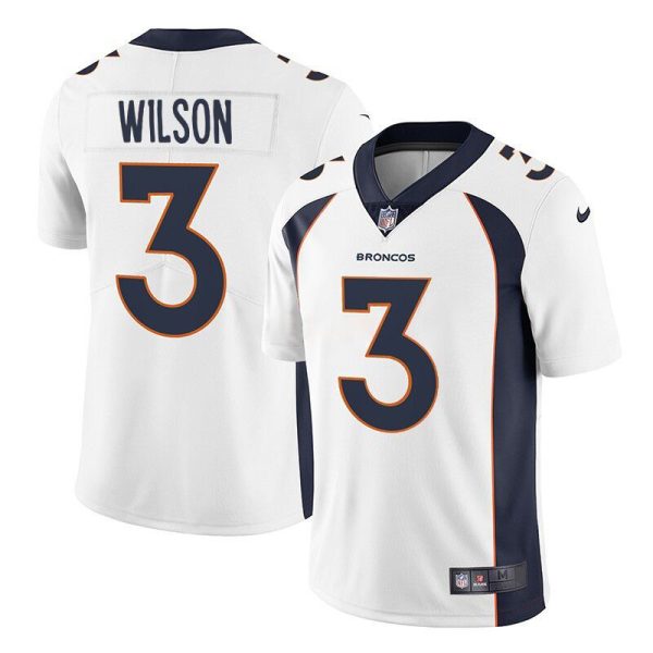 Denver Broncos #3 Russell Wilson White Game Replica Stitched American Football Player Jerseys