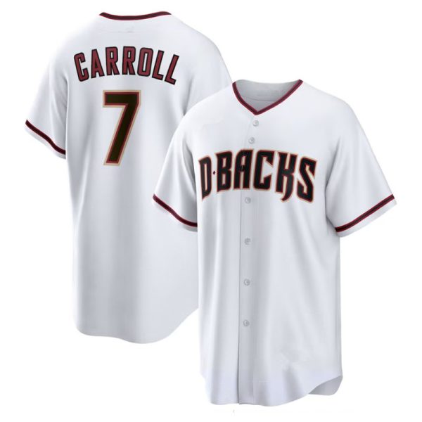 Arizona Diamondbacks #7 Corbin Carroll White Stitches Replica Baseball Jerseys