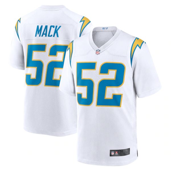 Los Angeles Chargers #52 Khalil Mack White Game Replica Stitched American Football Player Jerseys