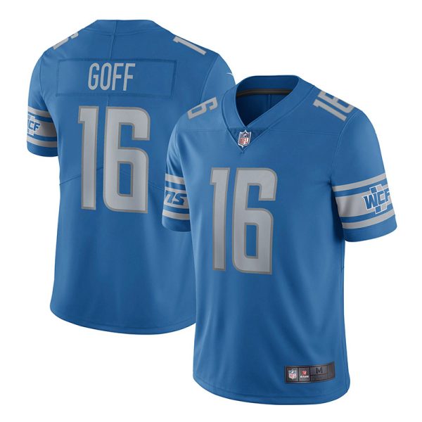 Detroit Lions #16 Jared Goff Blue Game Replica Stitched American Football Player Jerseys