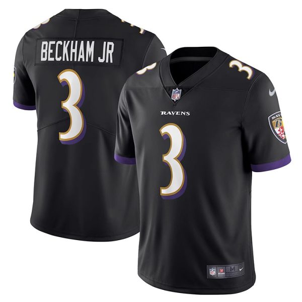 Baltimore Ravens #3 Odell Beckham Jr Black Game Replica Stitched American Football Player Jerseys