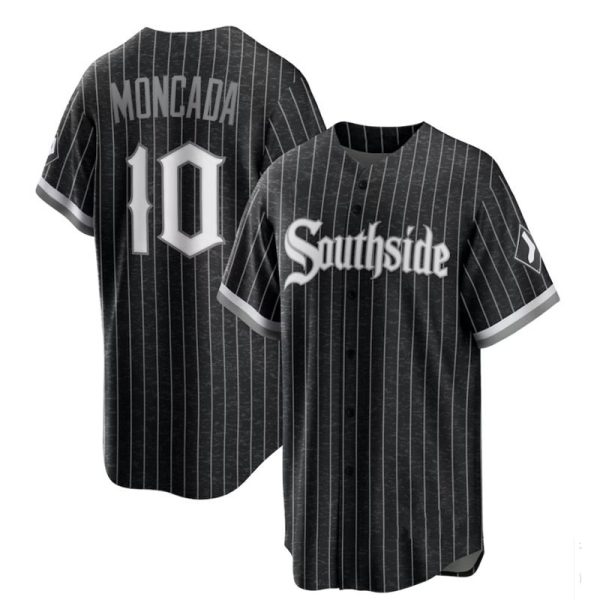 Chicago White Sox #10 Yoan Moncada Black City Replica Baseball Player Jerseys