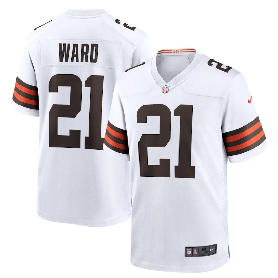 Cleveland Browns #21 Denzel Ward White Game Replica Stitched American Football Player Jerseys