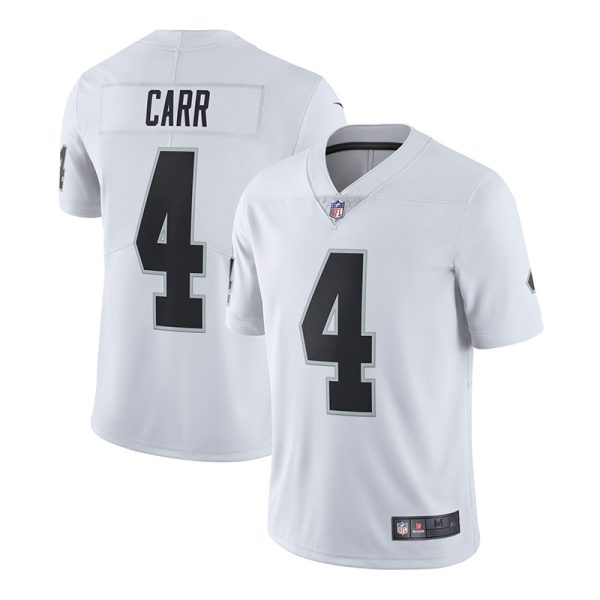 Las Vegas Raiders #4 Derek Carr White Game Replica Stitched American Football Player Jerseys