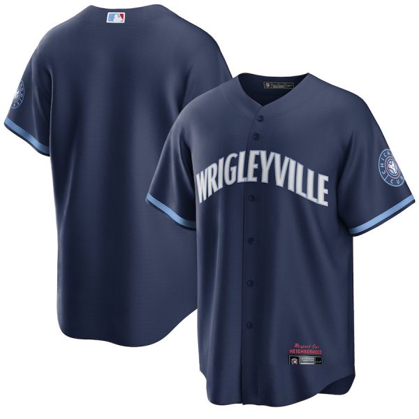 Chicago Cubs City Version Blank Navy Blue Replica Baseball Player Jerseys