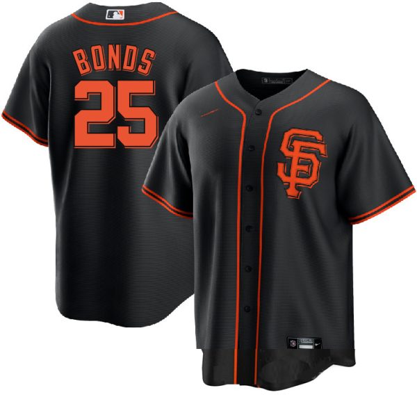 #25 Barry Bonds San Francisco Giants Black Replica Baseball Player Jerseys