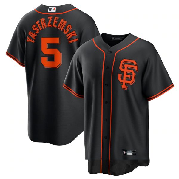 #5 Mike Yastrzemski San Francisco Giants Black Replica Baseball Player Jerseys