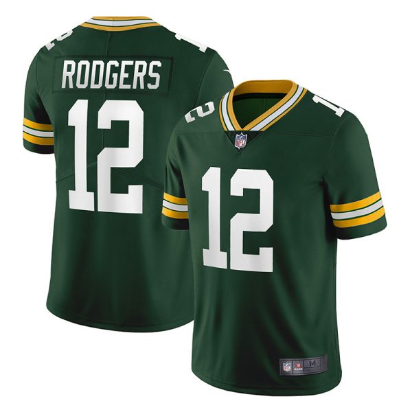 Green Bay Packers #12 Aaron Rodgers Green Game Replica Stitched American Football Player Jerseys