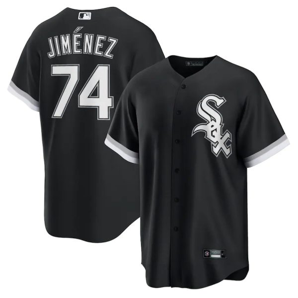 Chicago White Sox 74# Eloy Jimenez Black Alternate Replica Player Baseball Jerseys