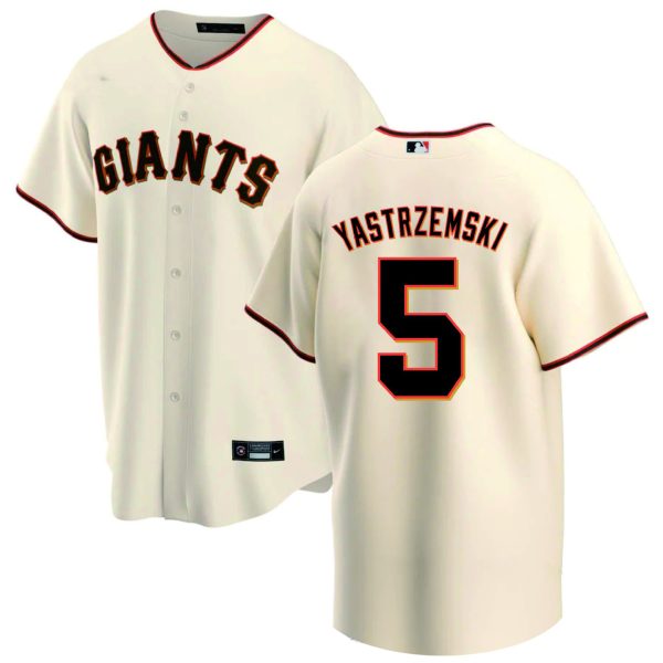 San Francisco Giants #5 Mike Yastrzemski Cream Replica Baseball Player Jerseys