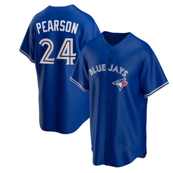 Toronto Blue Jays #24 Nate Pearson Royal Alternate Replica  Baseball Player Jerseys