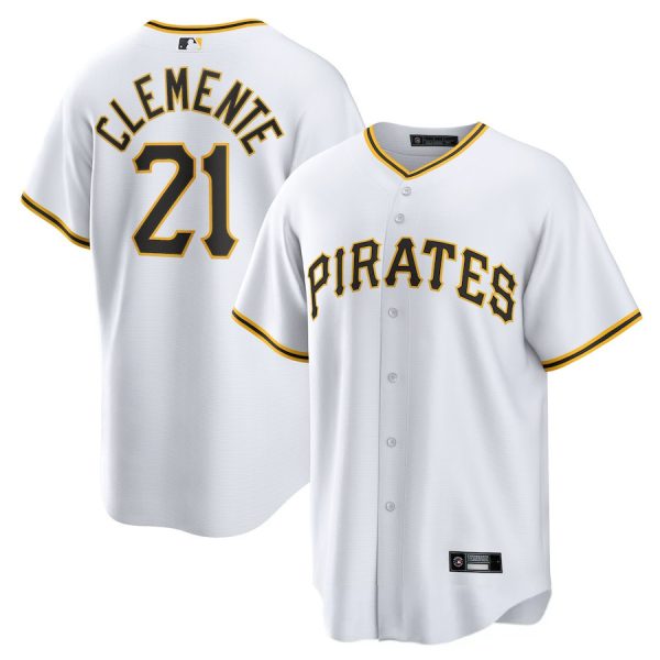 Pittsburgh Pirates #21 Roberto Clemente White Home Replica Baseball Jerseys