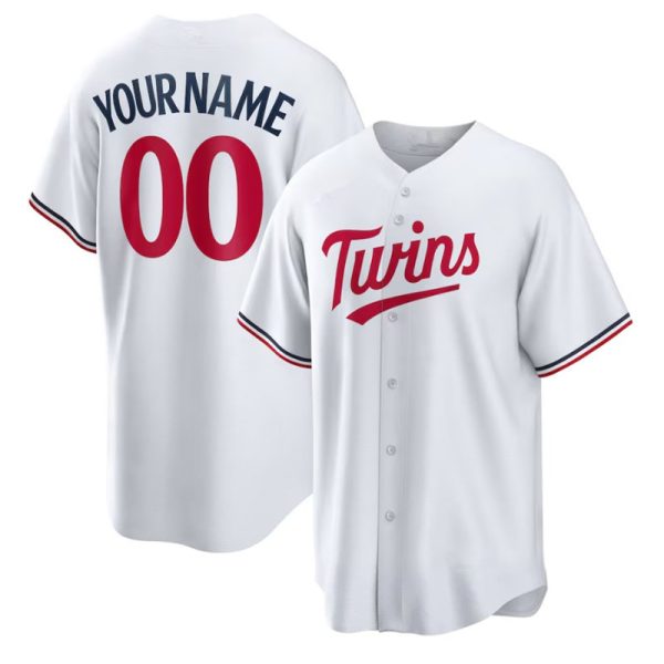 Custom Minnesota Twins White Home Replica Player Baseball Jerseys