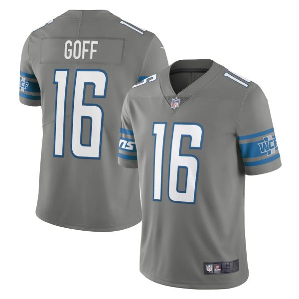 Detroit Lions #16 Jared Goff Gray Game Replica Stitched American Football Player Jerseys