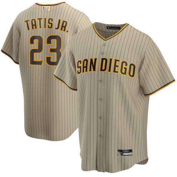 San Diego Padres #23 Fernando Tatis Jr. Beige Stripe Replica Player Jersey Baseball Jerseys