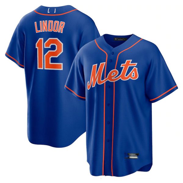 New York Mets #12 Francisco Lindor Royal Blue Replica Baseball Jerseys