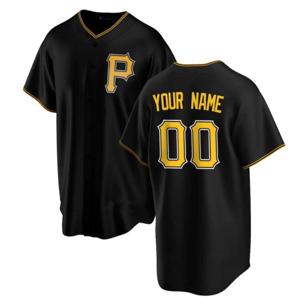 Pittsburgh Pirates Custom Black Alternate Replica Player Baseball Jerseys