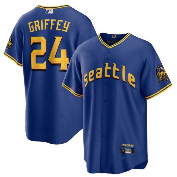 #24 Ken Griffey Jr. Seattle Mariners 2023 City Royal Blue Replica Player Baseball Jerseys