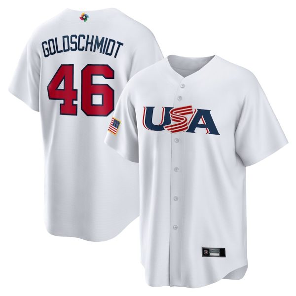 USA 2023 World Baseball Classic #46 Paul Goldschmidt White Replica Player Baseball Jerseys