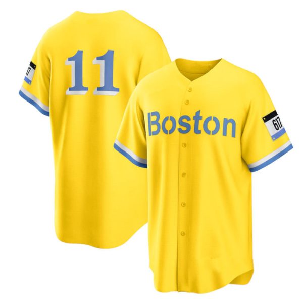 Boston Red Sox #11 Rafael Devers Yellow City Connect Replica Player Jerseys