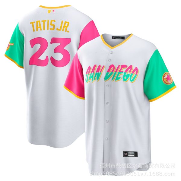 San Diego Padres #23 Fernando Tatis Jr. White 2022 City White Replica Player Baseball Jerseys