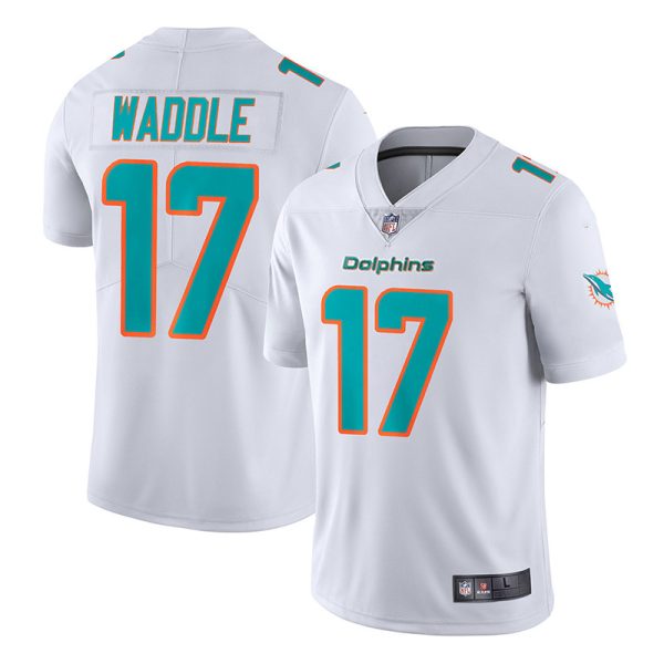 Miami Dolphins #17 Jaylen Waddle White Game Replica Stitched American Football Player Jerseys