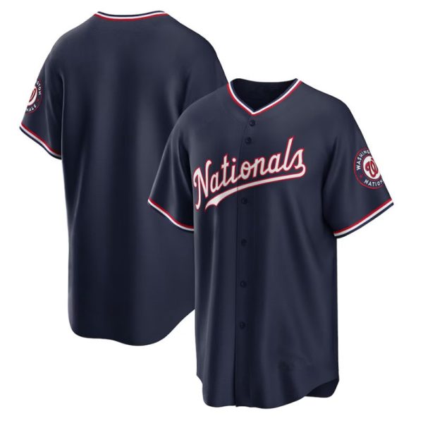 Washington Nationals Blank Navy Alternate Replica Baseball Team Jerseys