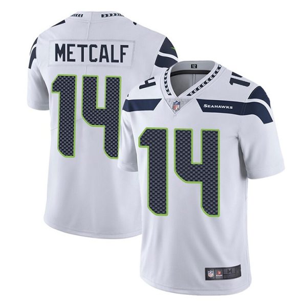 Seattle Seahawks #14 DK Metcalf White Replica Stitched American Football Jerseys