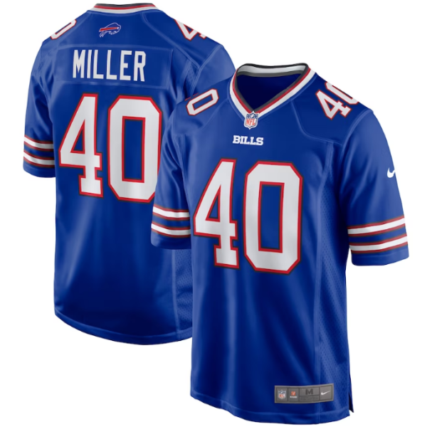 Buffalo Bills #40 Von Miller Royal Replica American Stitched Football Player Jerseys