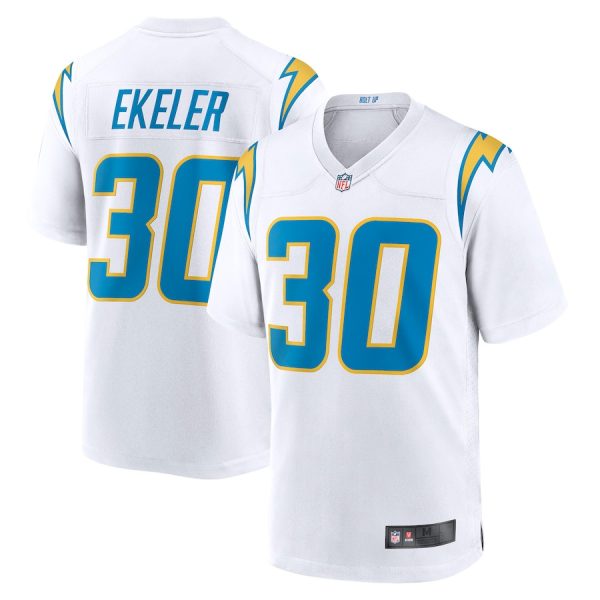 Los Angeles Chargers #30 Austin Ekeler White Game Replica Stitched American Football Player Jerseys