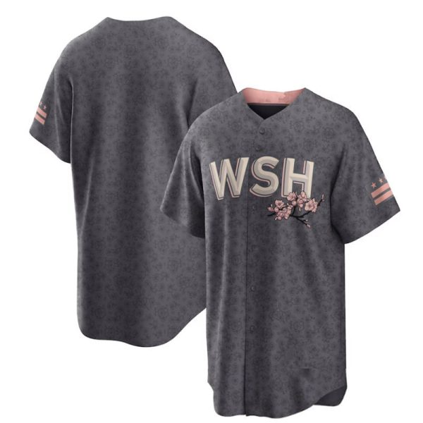 Washington Nationals Blank City Connect Charcoal Replica Baseball Team Jerseys