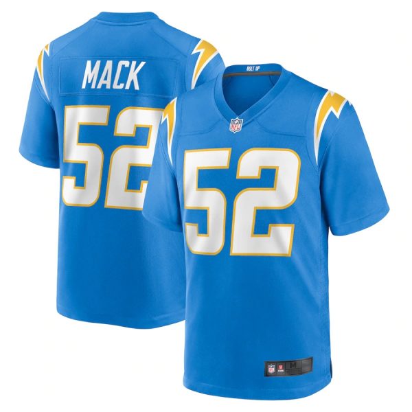 Los Angeles Chargers #52 Khalil Mack Powder Blue Game Replica Stitched American Football Player Jerseys